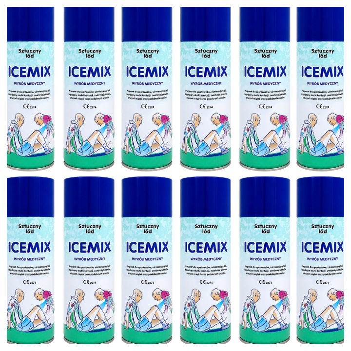 Gheata artificiala sub forma de spray, spray de racire pentru contuzii Tecweld ICEMIX 400 ml, set de 12 bucati