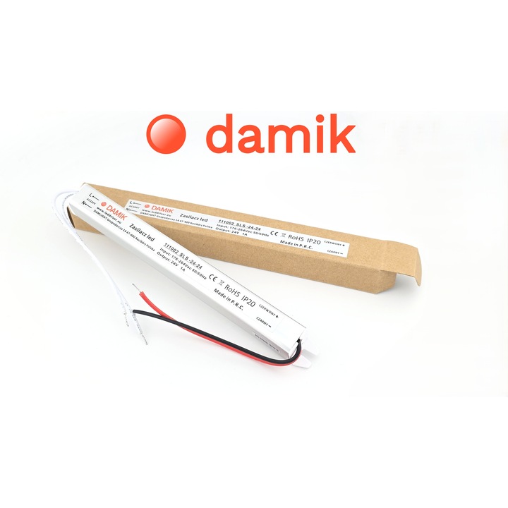 Захранване за ултра тънка LED лента DAMIK SLS 24V 24W, 24V 24W 1A, 100-240V