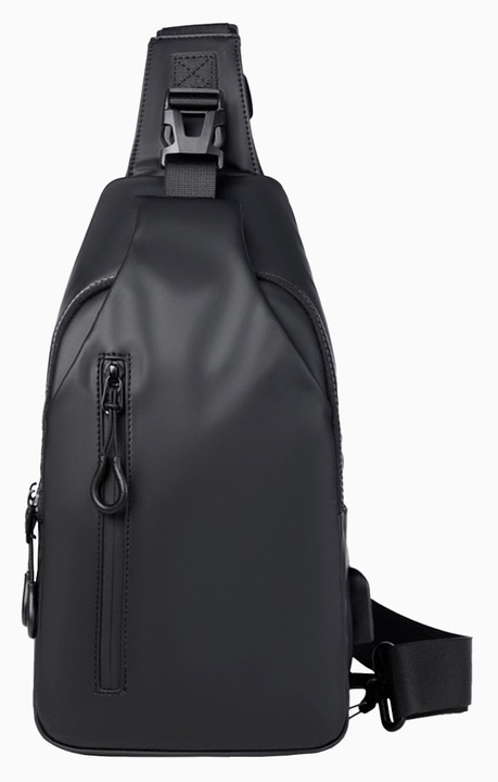 Geanta messenger unisex neagra, capacitate mare, rezistenta la apa, 25x15x10cm