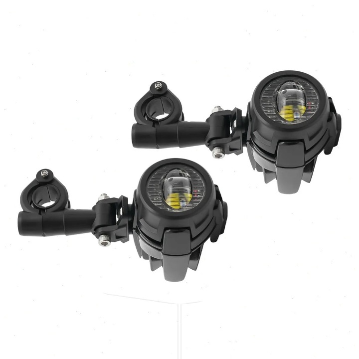 LED ködlámpák R1200GS ADV F800GS motorkerékpárhoz, Ködlámpa szett, 12 V, Öntött alumínium, Vízálló, 2 db, Fekete