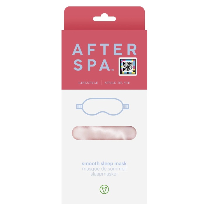 Szatén alvómaszk, finom, rózsaszín színű, Afterspa Lifestyle, Afterspa, 1 darab