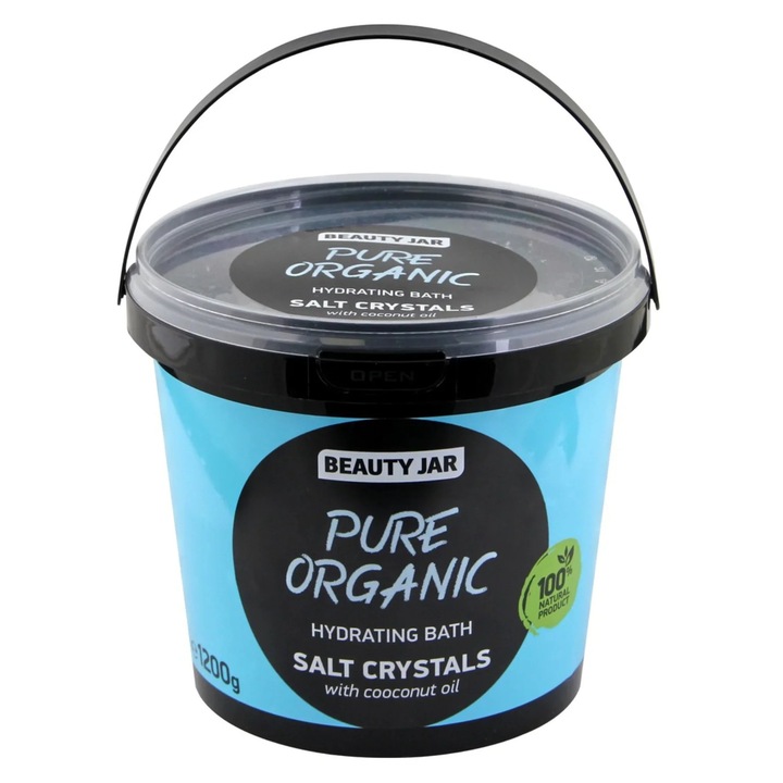 Hidratáló fürdőkristályok kókuszolajjal, Pure Organic, Beauty Jar, 1200 g