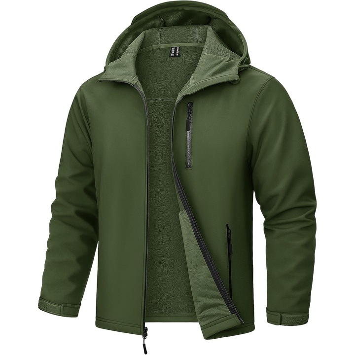 Férfi túradzseki, TACVASEN, softshell, 2XL, vízálló 10.000 mm, légáteresztő 5.000 g/m²/24h, polár bélés, kapucnis, 5 zseb