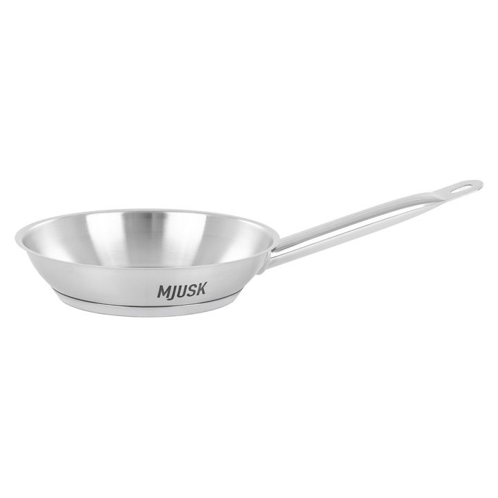 Univerzális indukciós serpenyő, professzionális, Technica, 20 cm, 1,26 l, rozsdamentes acél, háromrétegű alj, tapadásmentes fogantyúk, hőálló, gáztűzhely, elektromos tűzhely, inox
