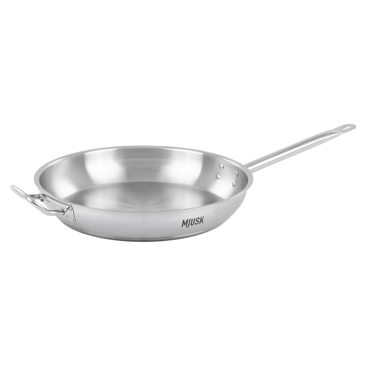 Univerzális indukciós serpenyő, professzionális, Technica, 36 cm, 6,1 l, rozsdamentes acél, tripla alj, tapadásmentes fogantyúk, hőálló, gáztűzhely, elektromos tűzhely, inox