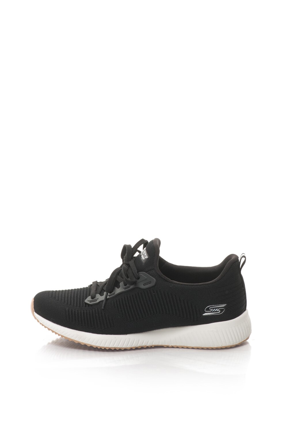 Skechers, Pantofi sport cu aspect texturat Bobs Squad-Photo Frame, Negru, 35.5, Negru