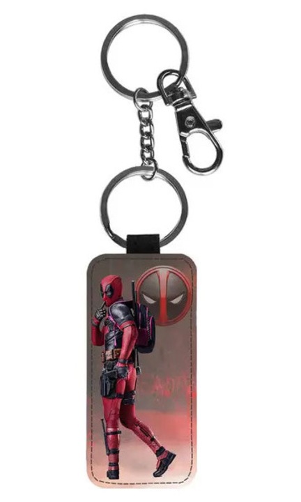 Ключодържател Deadpool имитация на кожа черен 7.6x3.6см