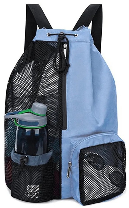Rucsac albastru, Oxford, 38x45cm, buzunar impermeabil, material respirabil