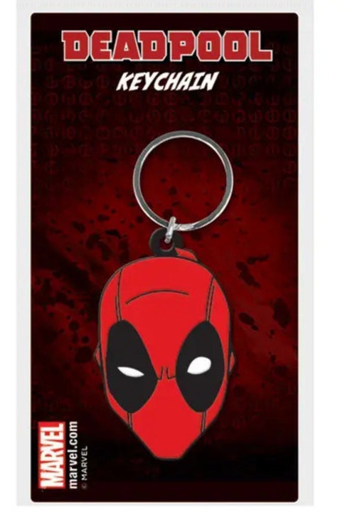 Ключодържател Deadpool лице червено черно 6x4.5см