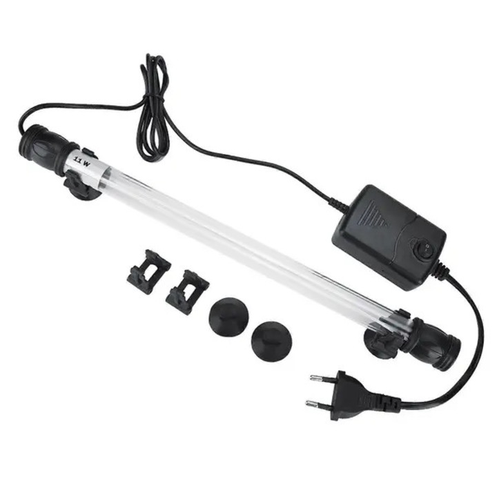 Потопяема UV стерилизираща лампа за аквариум, 11W, прозрачна, 20x5см