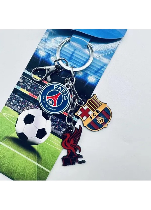 Ключодържател футболни клубове Real Madrid Manchester United Liverpool малък многоцветен