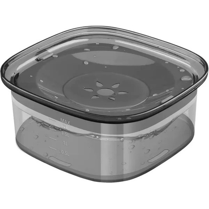 Bol pentru apa caini 2L, anti-stropire, negru, stabil, usor de curatat