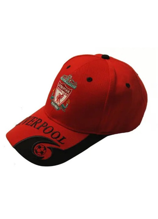 Sapca unisex brodata, ajustabila, rosu Liverpool, 56x64cm, cozoroc 7cm