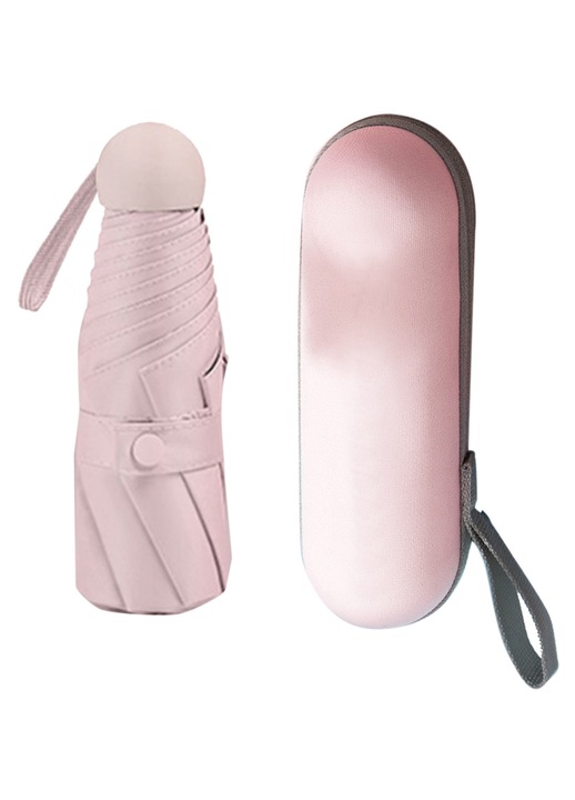 Mini esernyő, 5 szekciós, UV-álló, könnyű, hordozható, fekete