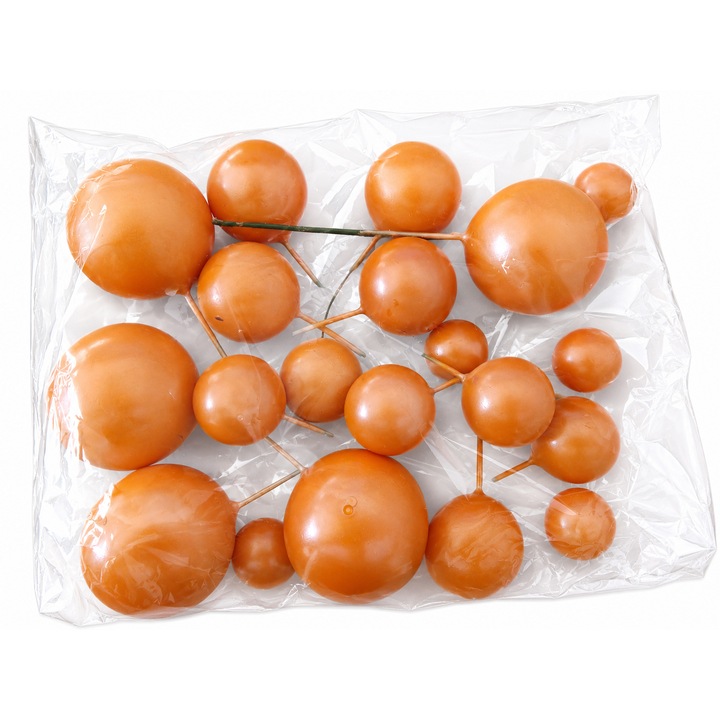 Set 20 sfere plastic pentru ornat torturi – Portocaliu Sidefat
