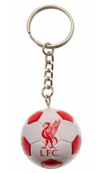 Метален ключодържател Liverpool FC, топка, червено бял, 40мм
