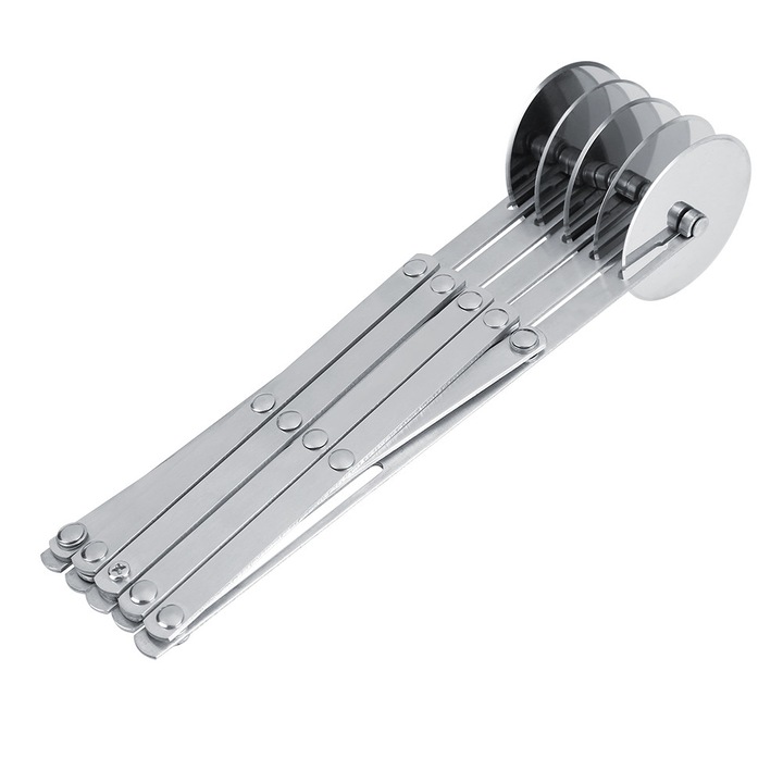 Feliator manual inox, 5 roti, ajustabil, pentru aluat paine prajituri, 20x10cm