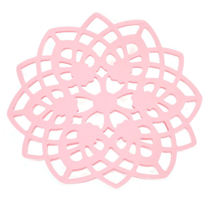 Suport masa roz, model floral, termoizolant, 20x20cm