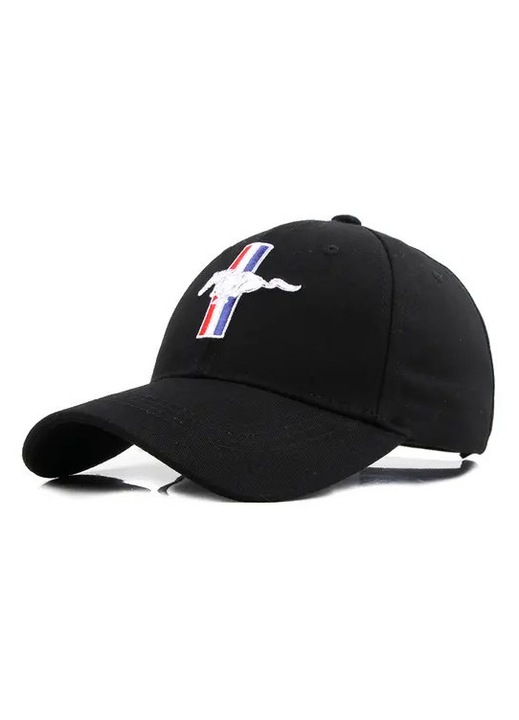 Sapca snapback barbati, bumbac, broderie logo Ford Mustang, negru