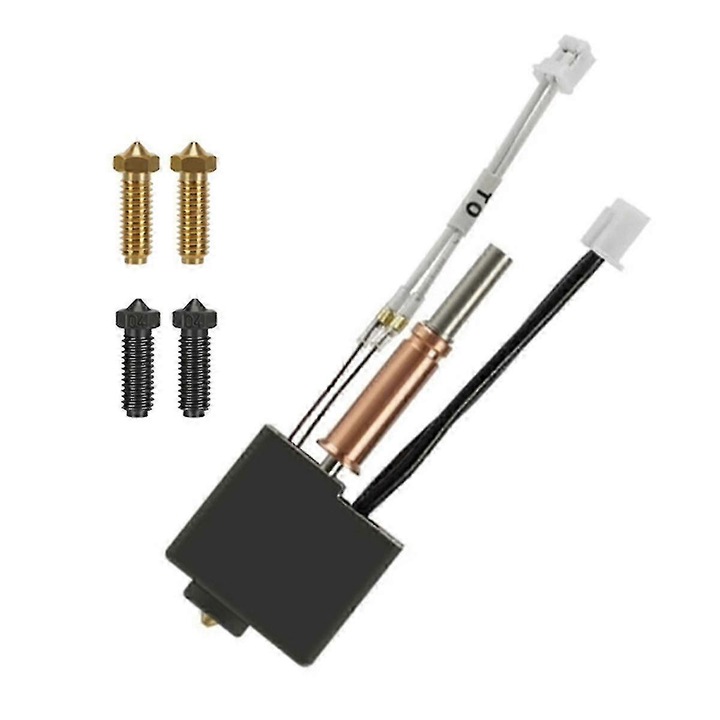 Kit hotend pentru imprimanta 3D, 0.4mm, alama si otel, multicolor