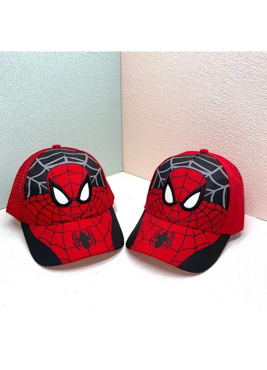 Комплект от 2 детски шапки Spider-Man, памук, регулируеми 52x54см, многоцветни