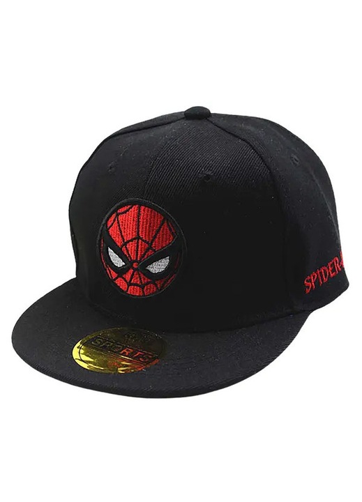 Детска шапка Spiderman, черна, регулируема