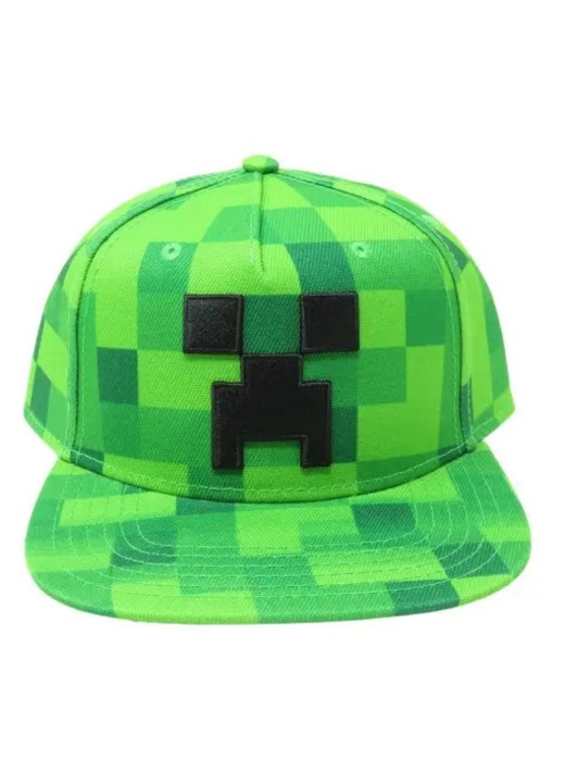 Шапка Minecraft Creeper, регулируема, кепър, среден размер, зелена