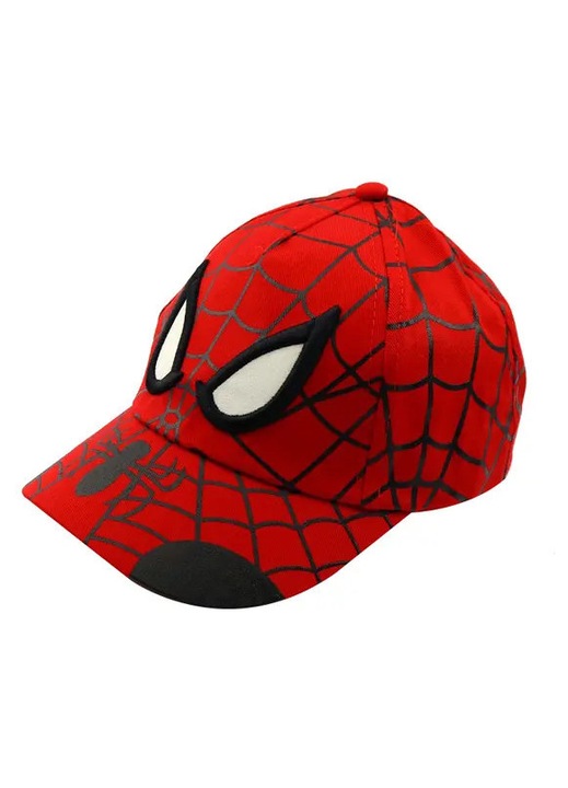Детска шапка с козирка, Spider-Man, 3D принт, дишаща, регулируема, синя