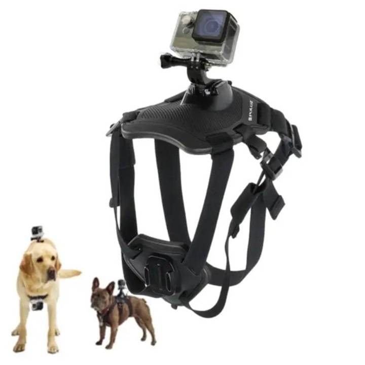 Регулируем нагръдник за кучета за камери GoPro, найлон, черен, размери 7-54 кг