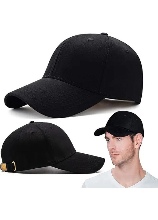 Sapca baseball neagra ajustabila barbati, bumbac, marime universala