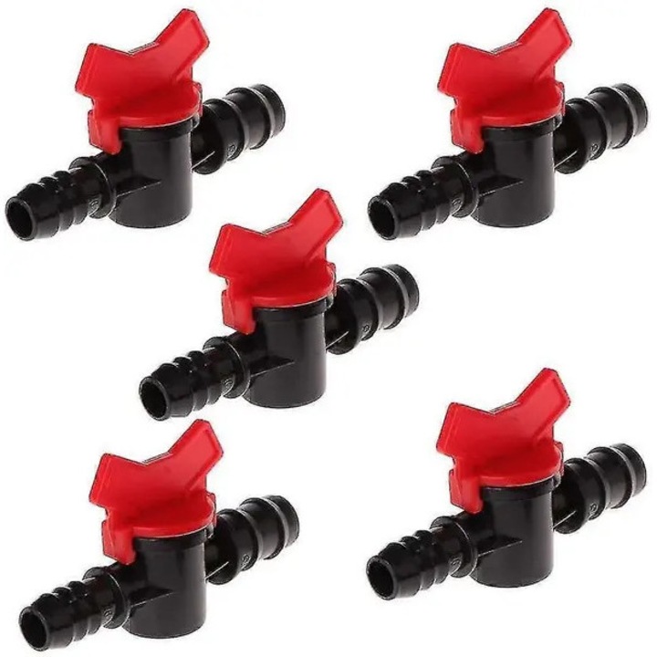 Set 10 supape reglator apa plastic, negru, 16x1/2cm, pentru irigatii gradina
