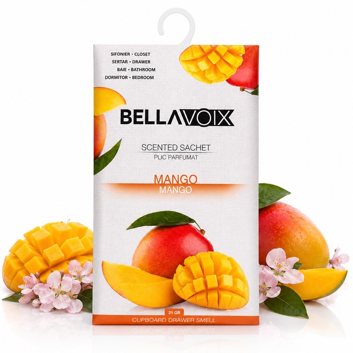 Bellavoix Mangó szekrényillatosító, illatos tasak akasztóval, 21 g