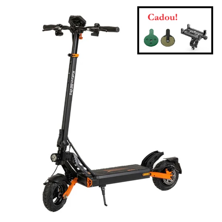 Trotineta electrica Kukirin G2 Pro (2026), motor 600W, scaun detasabil, viteza maxima 50-55 km/h, autonomie max. 55 km/h + set placute frana + suport telefon din aluminiu