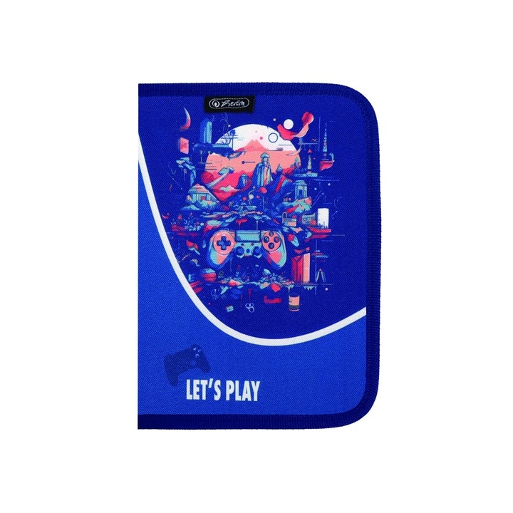 Penar neechipat cu 1 fermoar si 2 clape Herlitz 400211241, Motiv Let s play