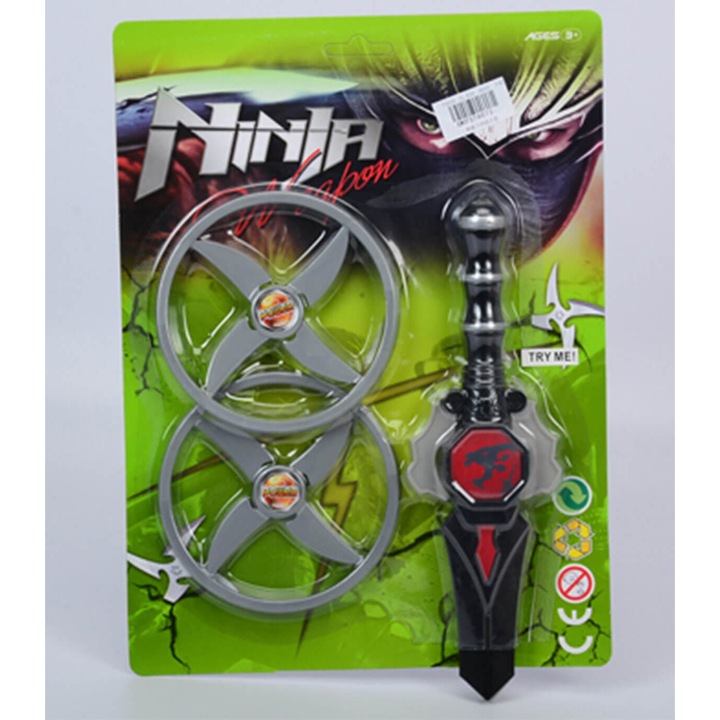 Оръжия костенурки Armtoys, прибиращ се меч и дискове