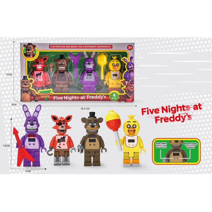 Фигури Фреди Armtoys с часовник, 4 бр