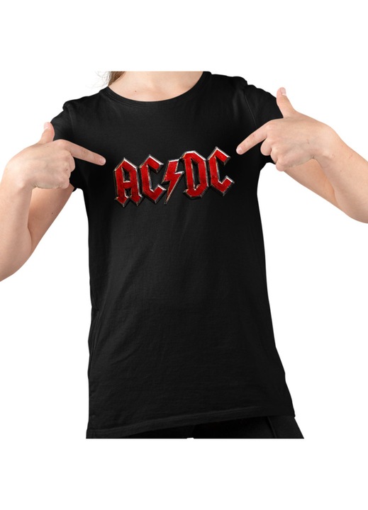 Gyerek Lány Póló ACDC Rock Party AC DC Merch, Fekete