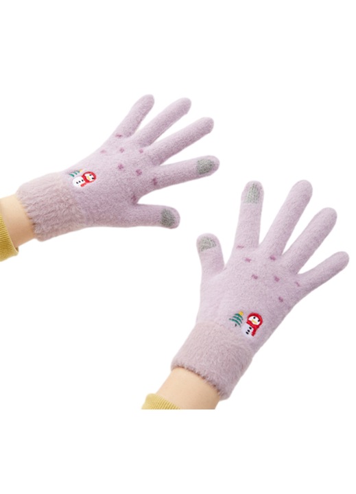 Manusi de iarna pentru femei, Manusi calduroase, Manusi tricotate pentru femei, moi, captusite cu fleece gros pentru vreme rece, Manusi tricotate calduroase