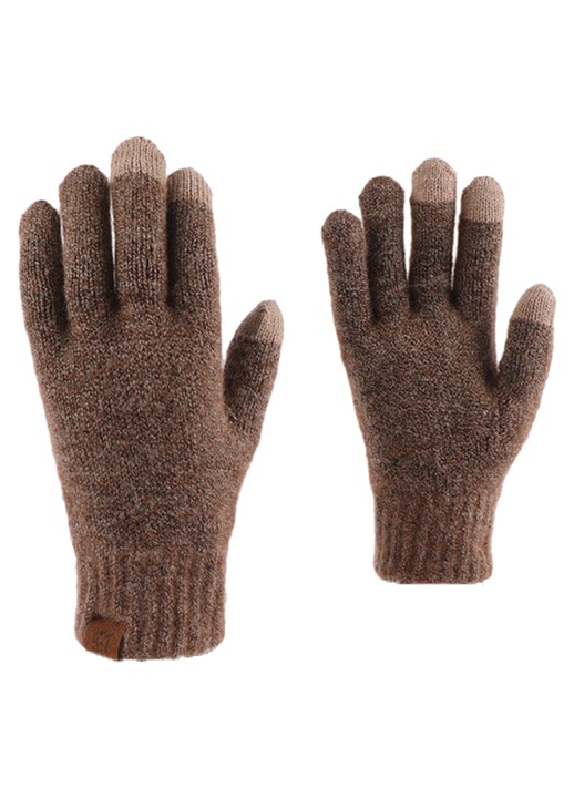 Manusi magice de iarna din lana pentru femei, cu touchscreen, tricotate, captusite cu fleece, pentru femei