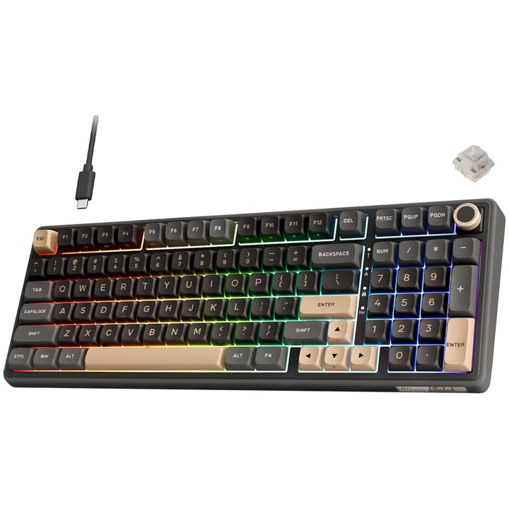 Клавиатура ROYAL KLUDGE RK R98Pro Phantom Gaming Ke... RK-R98PRO-PHNTM-CRMSW-US