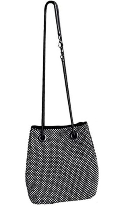 HERUSI női táska, flitterek és strasszok, crossbody, nagy kapacitású, fekete
