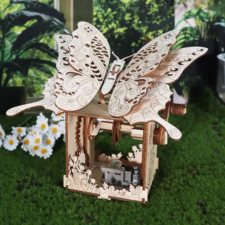 3D puzzle felnőtteknek, HERUSI, pillangó modell, kézzel készített