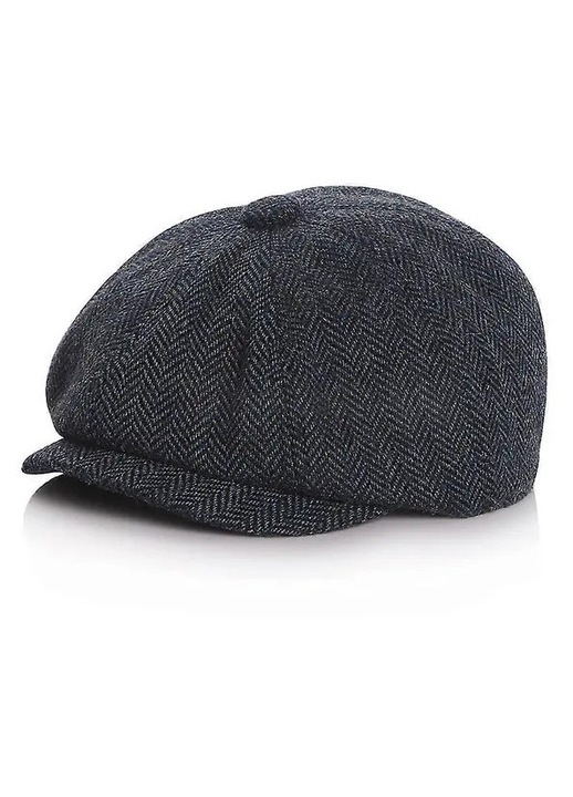 Sapca vintage copii HERUSI, model bereta, tweed, unisex, marime universala
