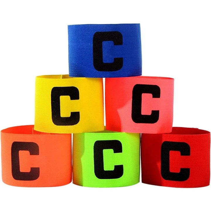 Set 6 benzi elastica capitan fotbal multicolor ajustabil
