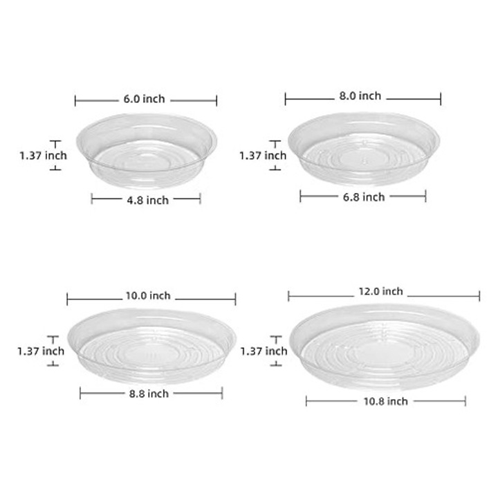 Set 20 tavite pentru plante HERUSI, transparent, 15x20x25x30cm
