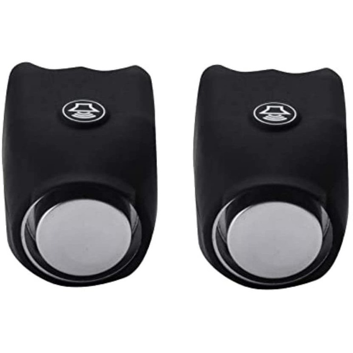 HERUSI szilikon kerékpár csengő, fekete, 11x3,5cm, 120dB, 2 darabos szett
