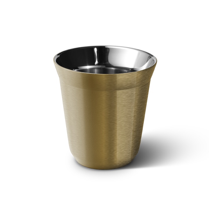 Cana termos CoffeeCups 150ml aurie cu capac siliconic etans