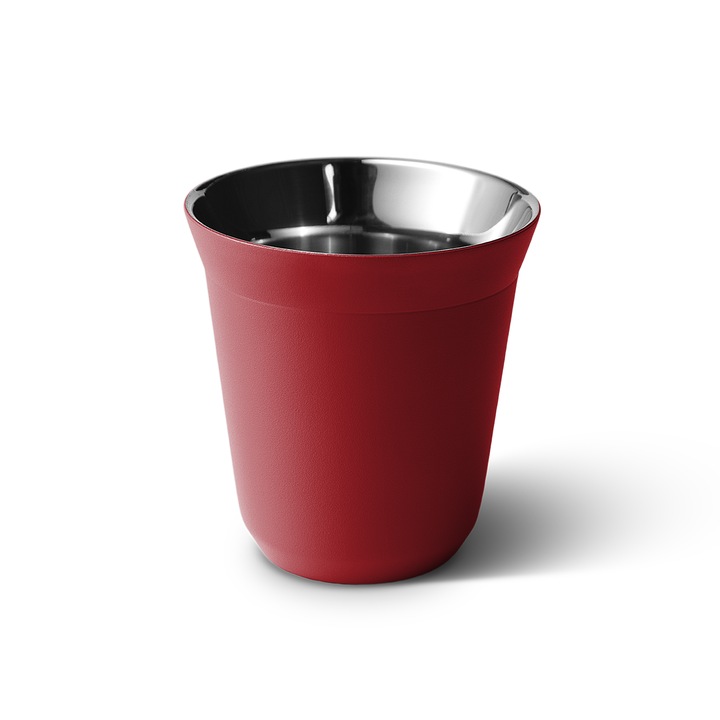 Cana termos CoffeeCups 150ml rosu cu capac siliconic etans