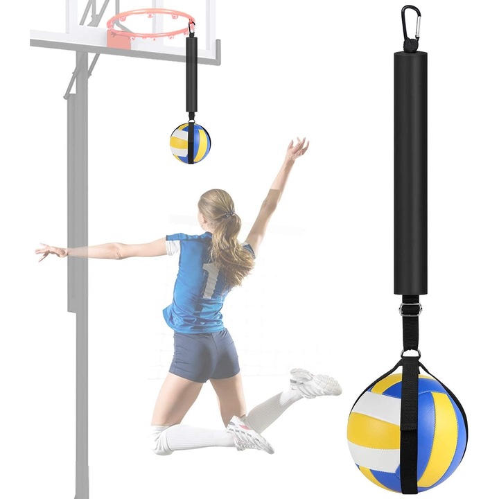 Dispozitiv antrenament volei HERUSI elastic reglabil negru 37cm