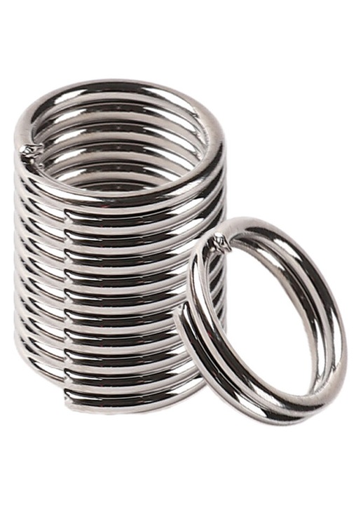 HERUSI fém kulcstartók, 100 darabos készlet, fekete, 8mm